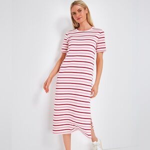 Tuckernuck Pink and Red Striped Maxi T-Shirt Dress